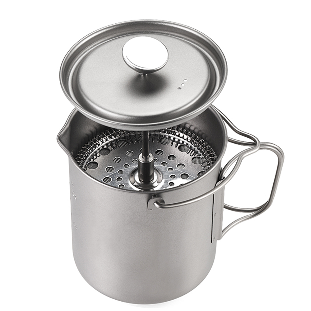 Outdoor Coffee Equipment - Lixada 750ml Titanium Coffee Cup Mug