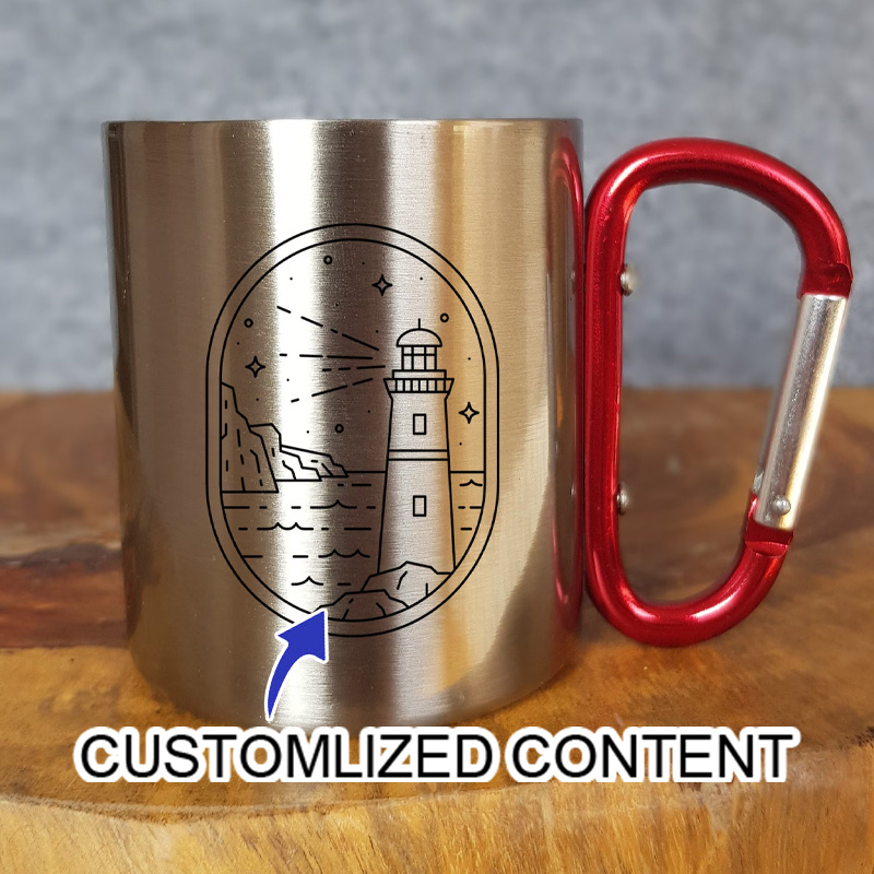 Outdoor Coffee Equipment - Stainless Steel Camping Mug with Carabiner