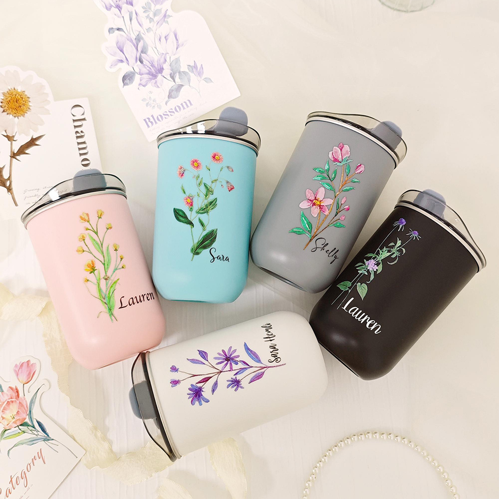 Custom Birth Flower Stainless  - Outdoor Coffee Equipment review and price